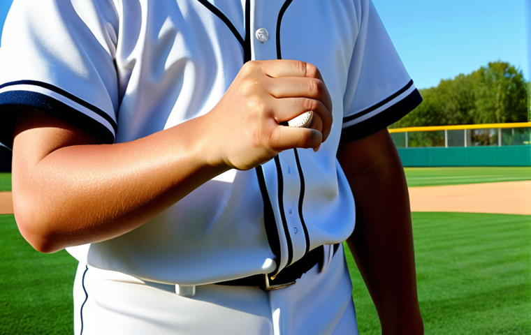 **
"A young baseball player, fully clothed in a professional baseball uniform, demonstrating the four-seam grip on a baseball. The background is a sunny baseball field with green grass and a clear blue sky. The player is in a natural pose, showing the correct hand position and finger placement. Safe for work, appropriate content, perfect anatomy, natural proportions, well-formed hands, proper finger count, professional photography, modest clothing, family-friendly."
**