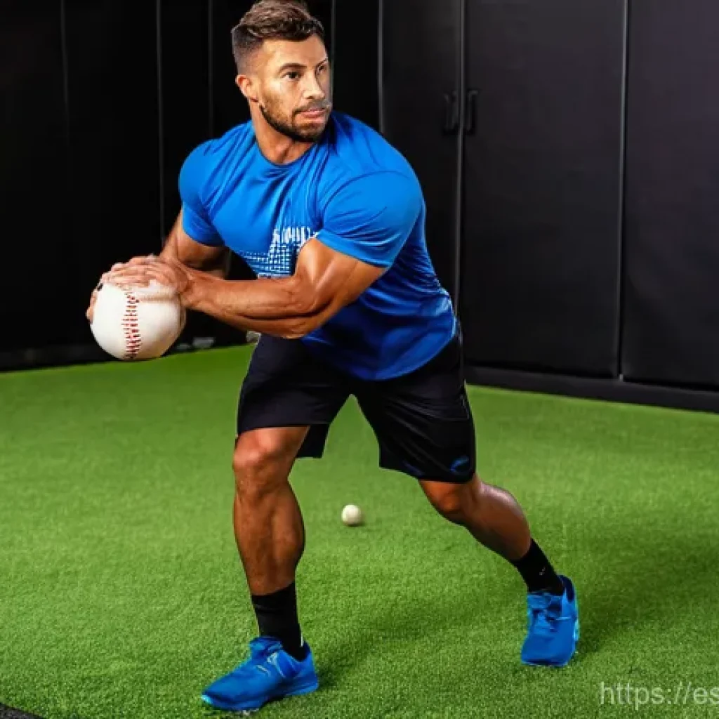 야구 겨울 훈련 방법 - **Functional Baseball Training in a Modern Gym**
    "A highly athletic male baseball player, approx...