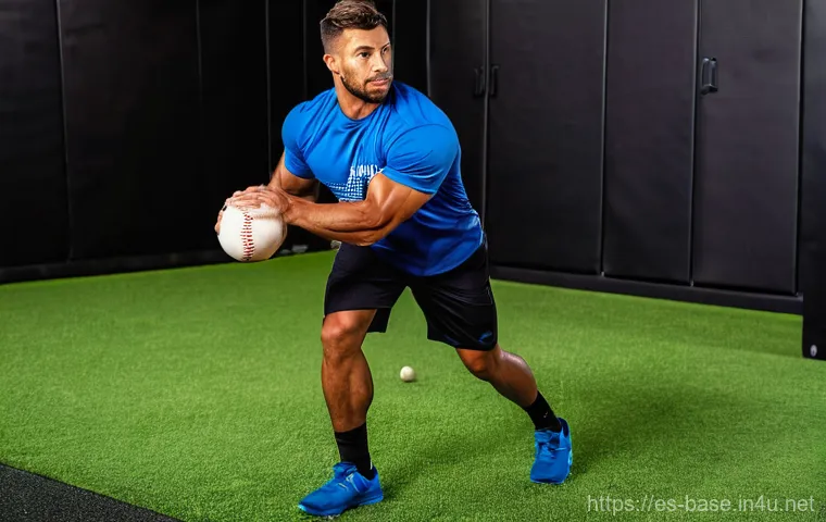 야구 겨울 훈련 방법 - **Functional Baseball Training in a Modern Gym**
"A highly athletic male baseball player, approx...
