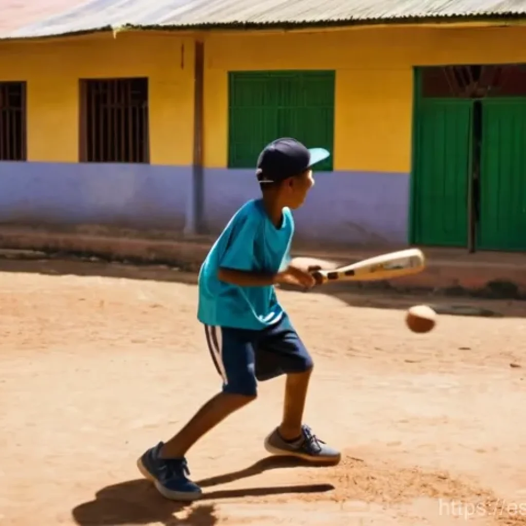 야구 박물관 및 역사적 장소 소개 - **A vibrant street baseball game in a bustling Caribbean neighborhood during golden hour.**
    *   ...
