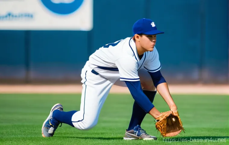 야구 글러브 종류와 추천 - **Prompt 1: Infield Agility**
"A male baseball infielder, in his early 20s, wearing a clean, mod...