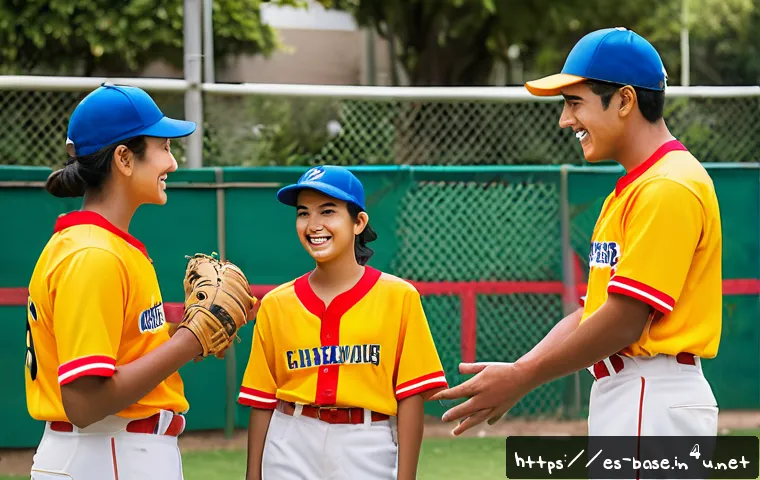 야구 팀 만들기 아마추어 리그 - A vibrant amateur baseball team gathered outdoors during a sunny afternoon in a local community park...